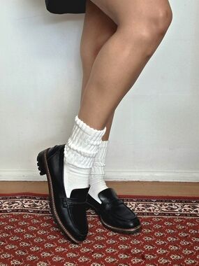 Madewell Black Leather Penny Loafers